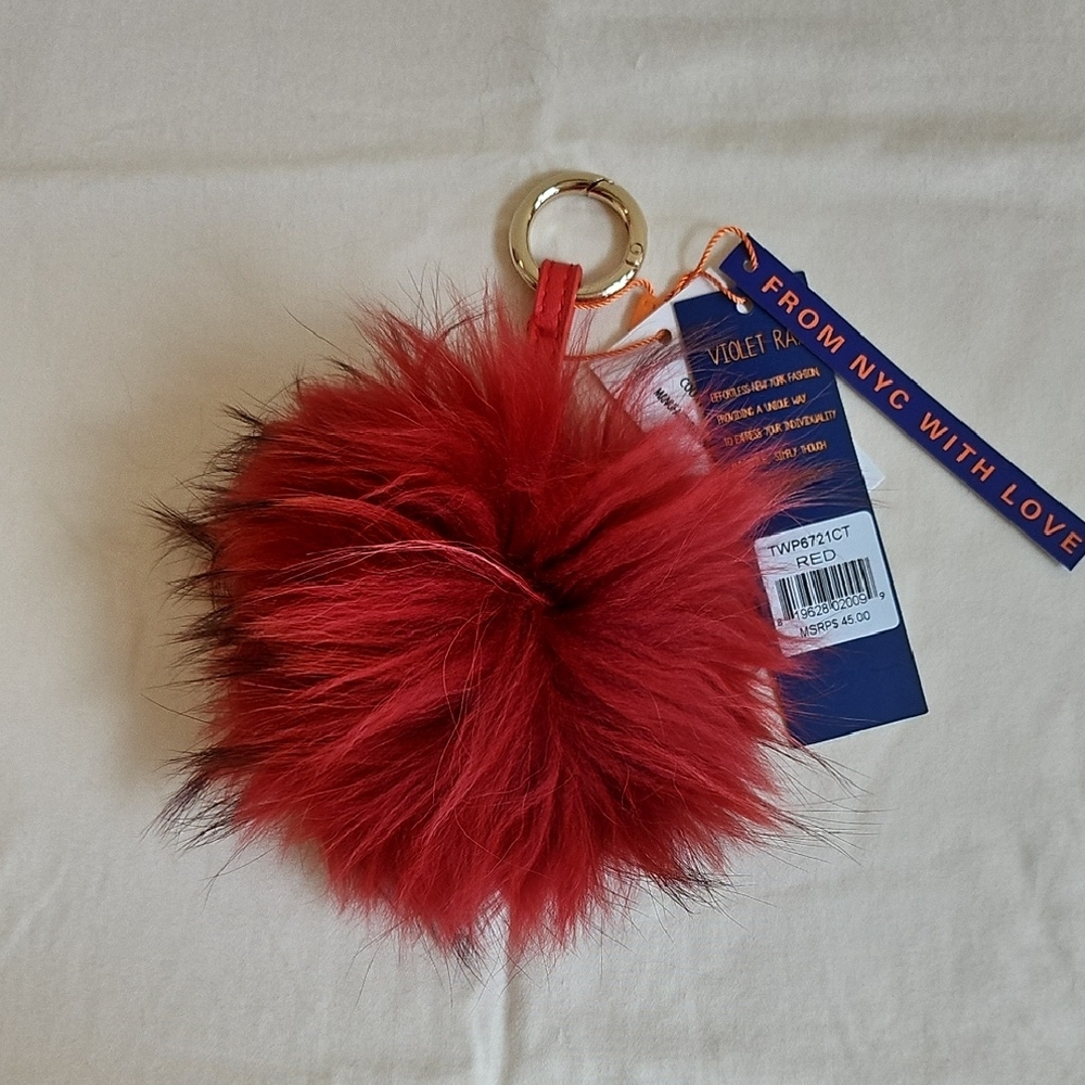 VIOLET RAY Rabbit Fur Charm.